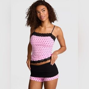 NWT Victoria's Secret Pink Brooklyn Cotton Short Pink Sweet Dot S